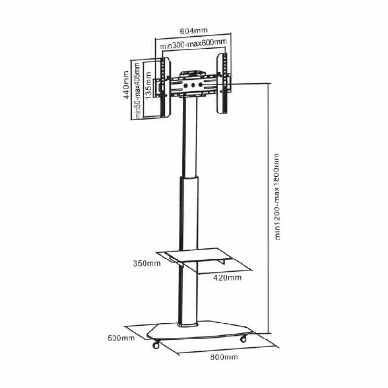 Mobilus grindinis stovas Sbox FS-500 (37-70 col./40kg/600x400)