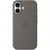 Apple iPhone 16 Silikoninis Dėklas su MagSafe Stone Gray