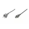 Assmann maitinimo laidas, Schuko - C5, kištukas/lizdas, 1,8 m, H05VV-F3G 0,75 mm², juodas (AK-440103-018-S)