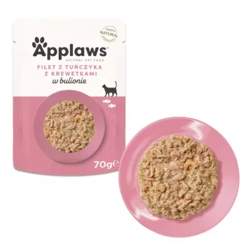 Šlapias maistas katėms Applaws Tuna Fillet 70 g – suaugusioms, 16% baltymų, 80% drėgmės, žuvies skonio