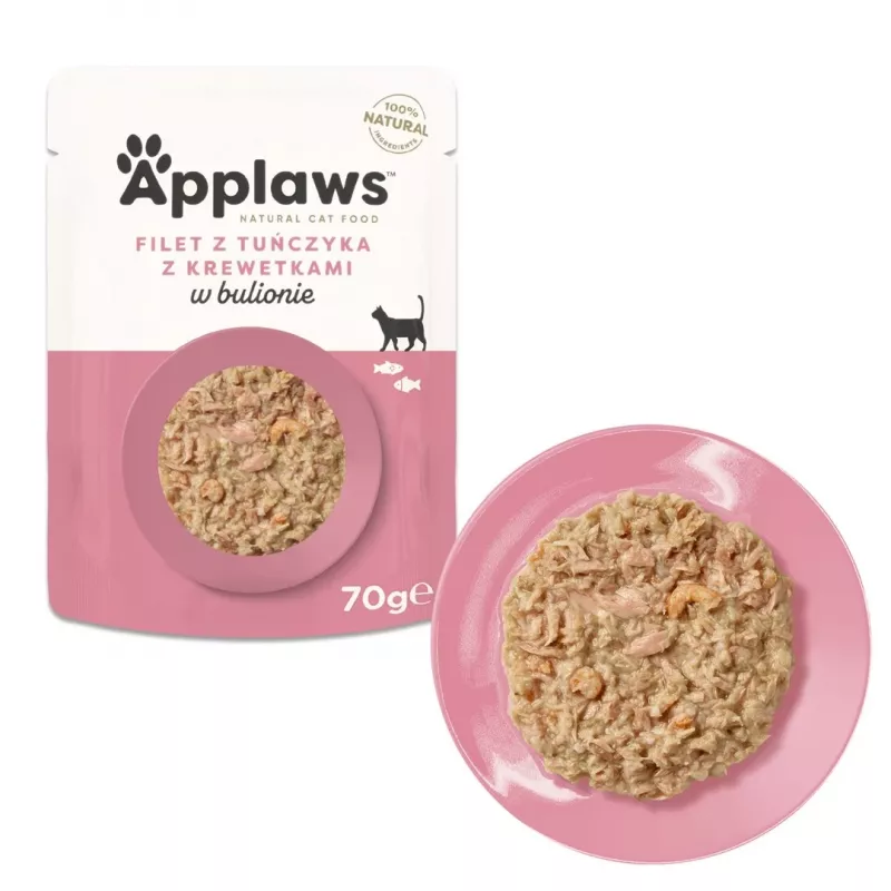 Šlapias maistas katėms Applaws Tuna Fillet 70 g – suaugusioms, 16% baltymų, 80% drėgmės, žuvies skonio