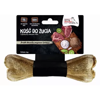 Kramtomas žaislas / natūralus užkandis SYTA MICHA Kiwi su kokosu 13,5 cm šunims, ėrienos skonio, 70 g