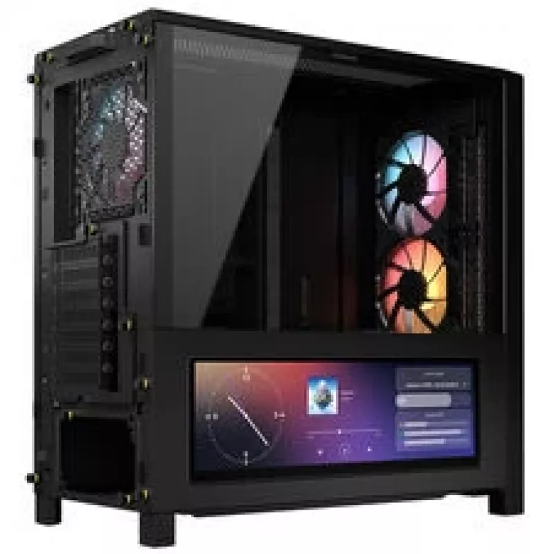 Corsair FRAME 4000D LCD RS PC korpusas, Midi-Tower, ATX, ARGB, grūdintas stiklas - juodas