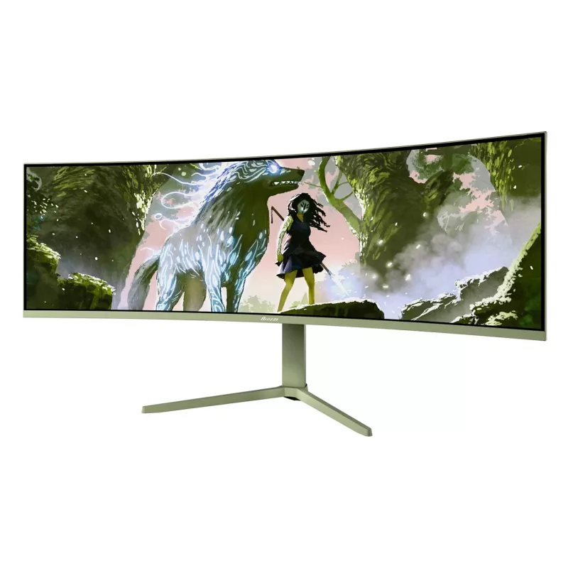 Išlenktas kompiuterio monitorius Arozzi Nova 49 colių (124,5 cm) Dual QHD 5120×1440 LED VA, 4 ms, Žalias