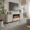 Komoda Cama Meble Volare 200 x 39 x 75 cm, kašmyro spalva, medžio drožlių plokštės korpusas, įmontuotas elektrinis židinys
