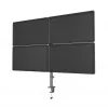 Monitorų laikiklis Gembird MA-D4-01, stalo spaustuvas iki 4 ekranų, 32 colių (81,3 cm), 40 kg, VESA 75x75–100x100, juodas