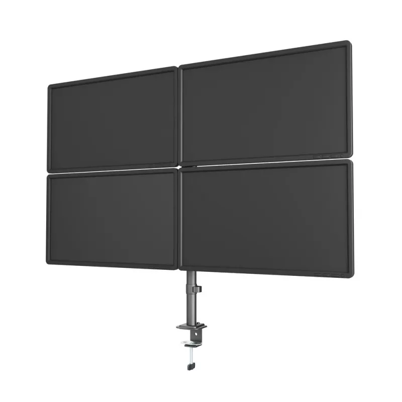 Monitorų laikiklis Gembird MA-D4-01, stalo spaustuvas iki 4 ekranų, 32 colių (81,3 cm), 40 kg, VESA 75x75–100x100, juodas