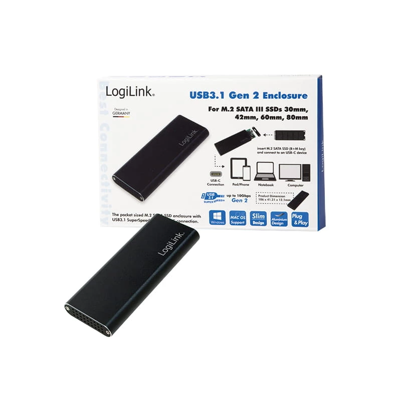 SSD dėklas LogiLink UA0314 juodas M.2