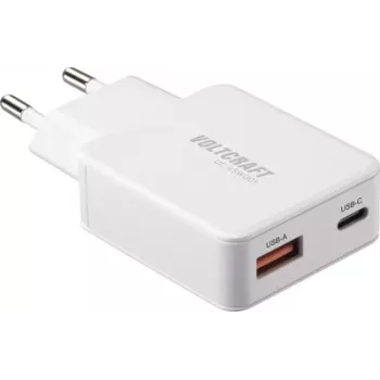Voltcraft UC-1C1A45W01 USB įkroviklis USB-C USB-A greitasis įkrovimas PD 3.0 baltas (VC-17009805)