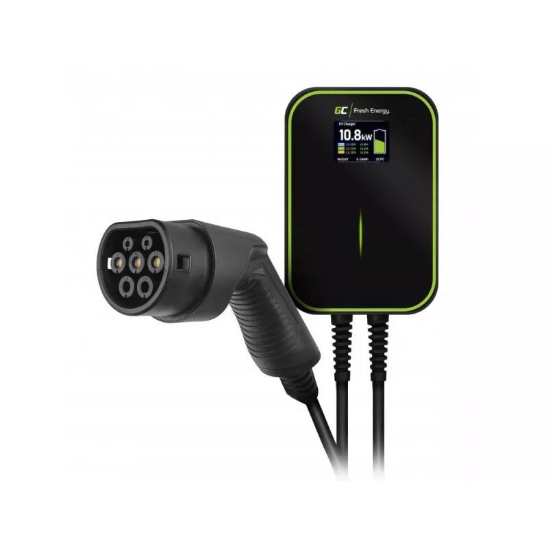 Krovimo stotelė elektromobiliams Green Cell EV14 22 kW juodas aliuminis sieninis