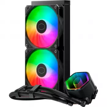 Cooler Master MasterLiquid 240 Core II procesoriaus skysčio aušinimo rinkinys 240 mm (2×120 mm) juodas