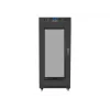 Spintos stovas 19 inch 27U 600x800 mm, perforuotos durelės su LCD ekranu (plokščias paketas)