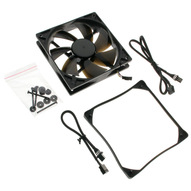 Kompiuterio korpuso ventiliatorius NoiseBlocker BlackSilentPro PLPS 120 mm, 1500 aps./min., 100 m³/h, 4,5 V, juodas