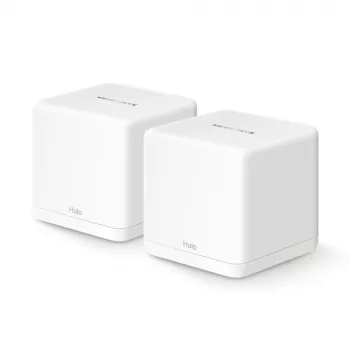 Mesh sistema MERCUSYS Halo H60X (2 vnt.) Dviejų juostų Wi‑Fi 6, 1500 Mbps, iki 350 m², 2x LAN, vidinės antenos, balta