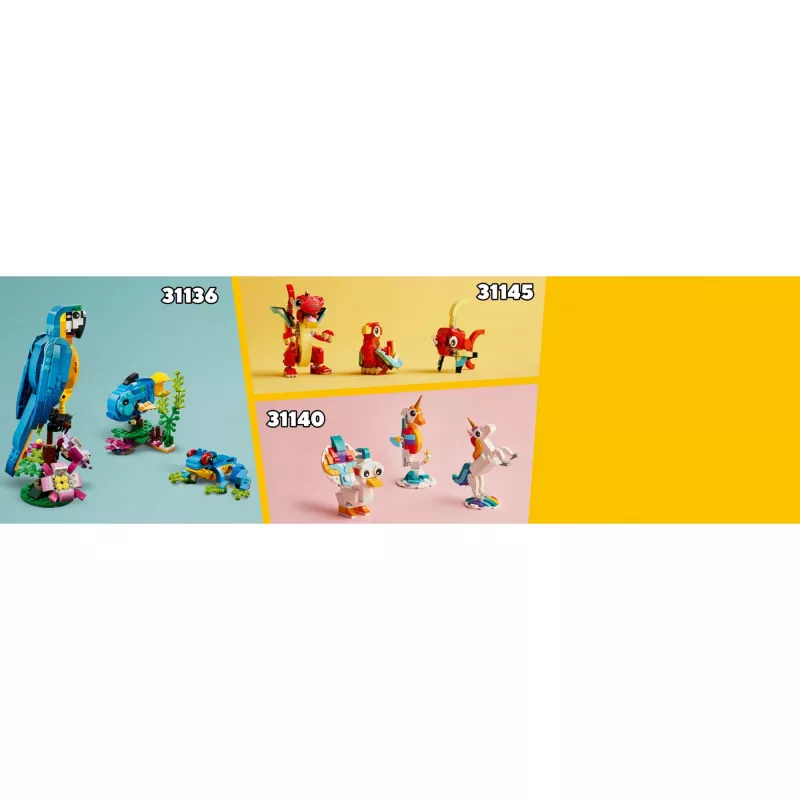 LEGO Creator 3in1 Raudonasis Drakonas – Žuvis – Feniksas 31145