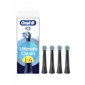 Oral-B iO keičiamas šepetėlio antgalis UltimateClean juodas 4 vnt.