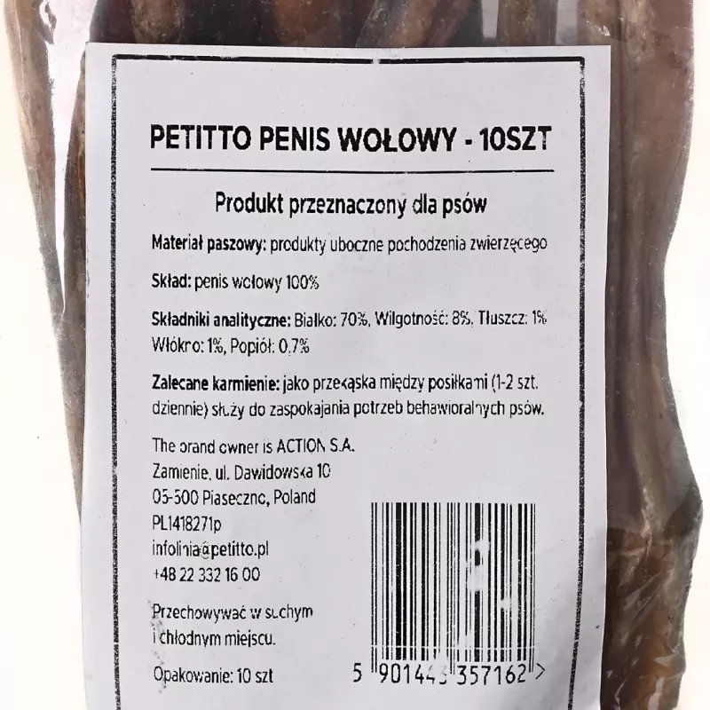 PETITTO Jaučio penio kramtukai šunims, pakuotė po 10 vnt. – jautienos kramtukai dantų priežiūrai