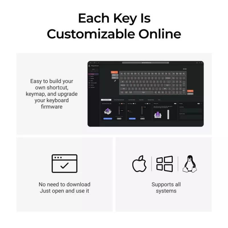 Mechaninė klaviatūra Keychron K4 HE su Gateron Double-Rail Magnetic Nebula jungikliais, belaidė, juoda, US išdėstymas