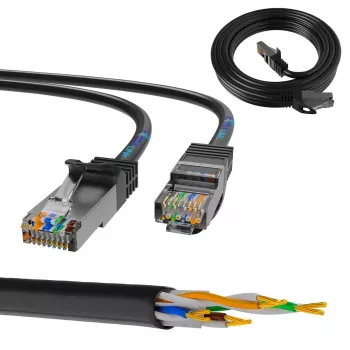 Extralink LAN Patchcord Kat.5e RJ-45 F/UTP 0,5 m Juoda