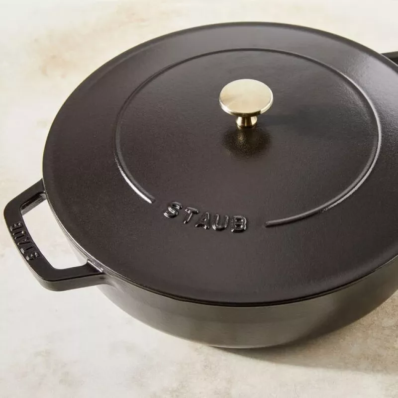 ZWILLING STAUB BRAISERS apvali keptuvė 28 cm, juoda, dugno Ø 22,2 cm