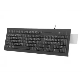 Pilno dydžio laidinė klaviatūra NATEC Moray ES su USB, ispanišku QWERTY išdėstymu, 105 klavišais, ID kortelių skaitytuvu, 1,5 m kabeliu, juoda