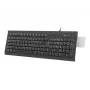 Pilno dydžio laidinė klaviatūra NATEC Moray ES su USB, ispanišku QWERTY išdėstymu, 105 klavišais, ID kortelių skaitytuvu, 1,5 m kabeliu, juoda