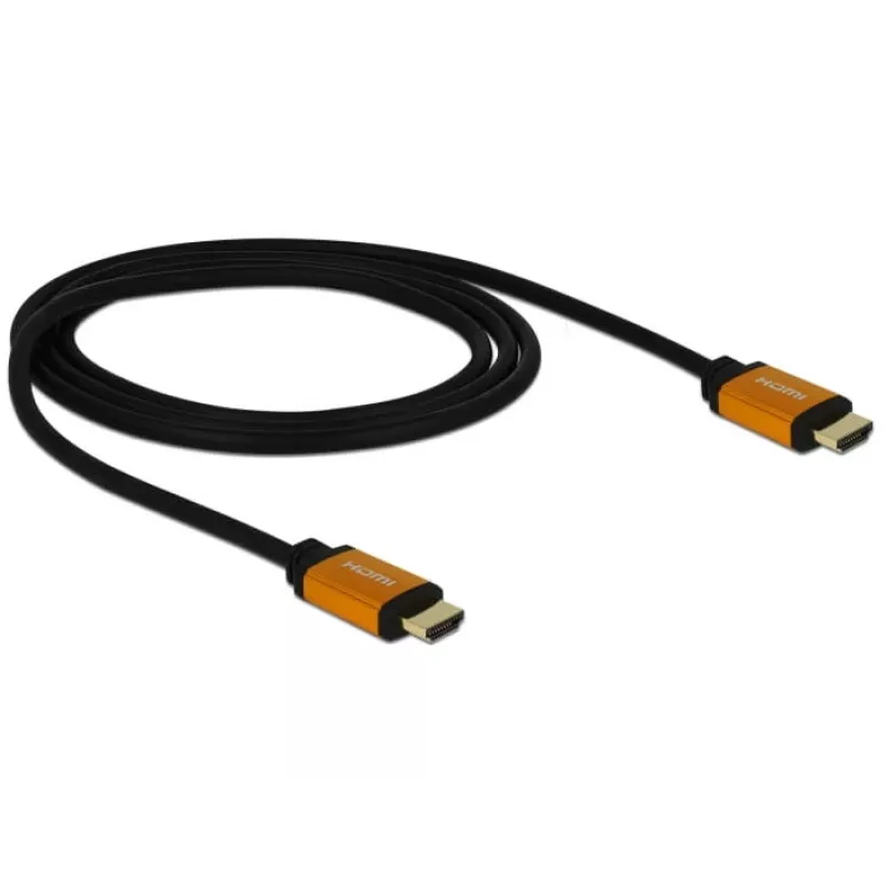 HDMI kabelis DeLOCK 85727 1 m, A tipo kištukas – A tipo kištukas, juodas auksu