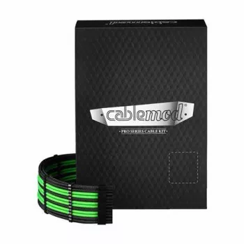CableMod C-Series PRO ModMesh 12VHPWR kabelių rinkinys, skirtas Corsair RM, RMi, RMx (Black Label) - juoda/šviesiai žalia