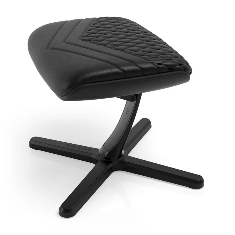 Pakojė noblechairs NBL-FR-RL-BLK – juoda, natūrali oda, aliumininis rėmas, 490×400×450 mm, polinkis 0–45°