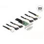 DeLOCK PCI Express 4.0 x16 kortelė su 4 x SFF-8639 (U.2) prievadais NVMe diskams – bifurkacija – Low Profile formos faktorius