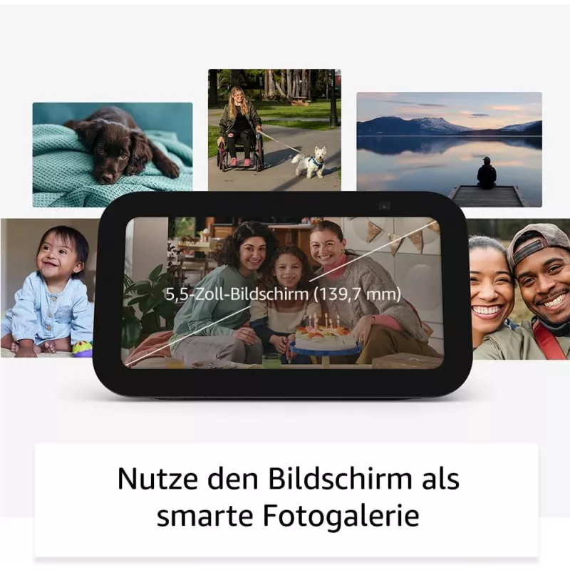 Amazon Echo Show 5 (3 kartos) išmanusis ekranas su Alexa, juodas