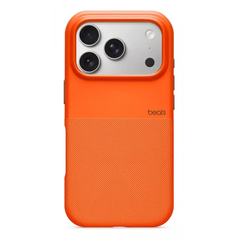 Apple Beats iPhone 17 Pro tvirtas dėklas su MagSafe ir Camera Control, oranžinis