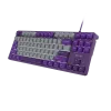 NATEC Fury Gaming klaviatūra Kanabo K2 US balta foninė mechaninė pilkai violetinė