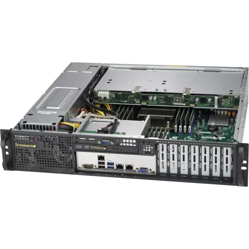 Super Micro Supermicro SC823M TQC-R802LPB - Stovo korpusas - montuojamas į stovą - 2U - patobulintas, išplėstas ATX - SATA/SAS - Karštas keitimas 800 W - Juoda (CSE-823MTQC-R802LPB)
