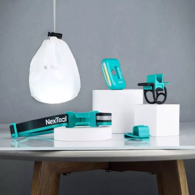 Žibintuvėlis ant galvos Nextool NE20005 įkraunamas LED 170 lm, USB-C, 37,8 g, ABS, debesų mėlyna