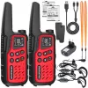 Nešiojamos racijos Baofeng BF-T25E — 16 kanalų, 0,5 W, Li-Ion 1400 mAh, rinkinys 2 vnt. (raudonos)