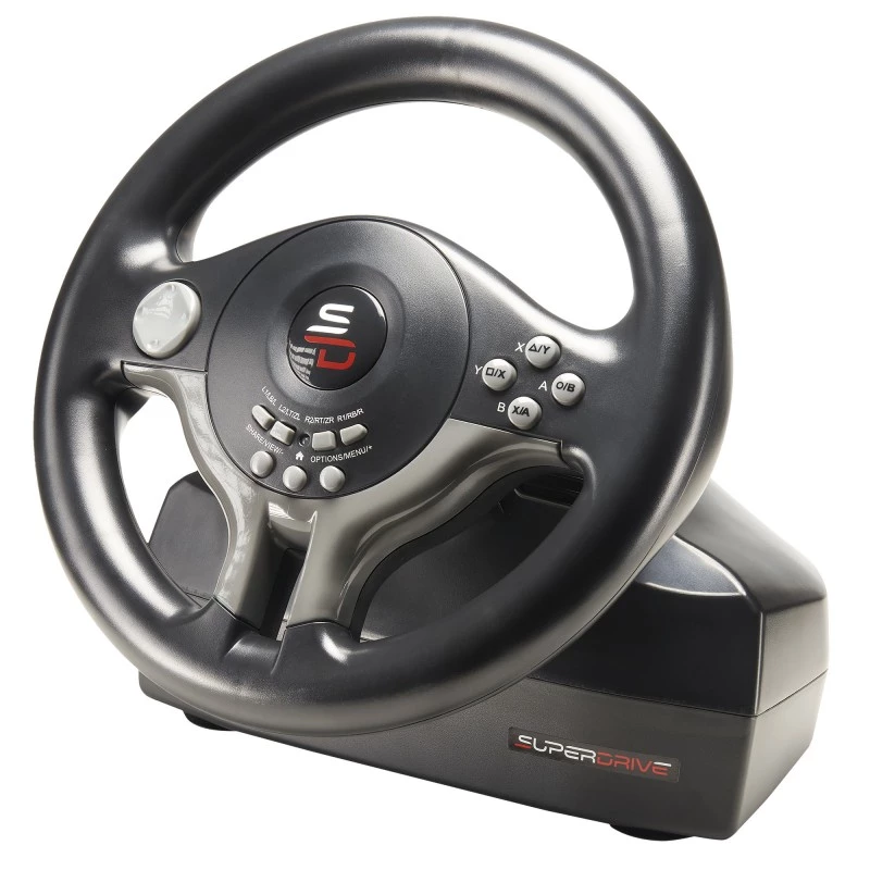 Vairas ir pedalai Subsonic SV200 juoda pilka USB 180° sukimas