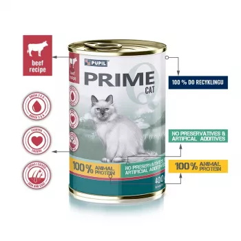 PUPIL Prime Rich in beef and liver - šlapias ėdalas katėms - 400g