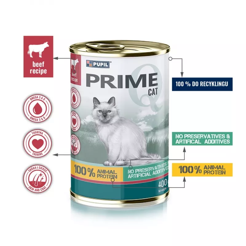 PUPIL Prime Rich in beef and liver - šlapias ėdalas katėms - 400g