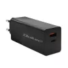 Qoltec 52382 GaN POWER PRO įkroviklis | 1x USB Type-C | 1x USB-A | 100W | 5-20V | 1.5-5A | PD | Juodas