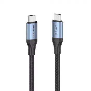 Vention USB4 Gen 3x2 USB-C į USB-C laidas 1 m, 5A, aliuminio lydinys, medvilninis pynimas