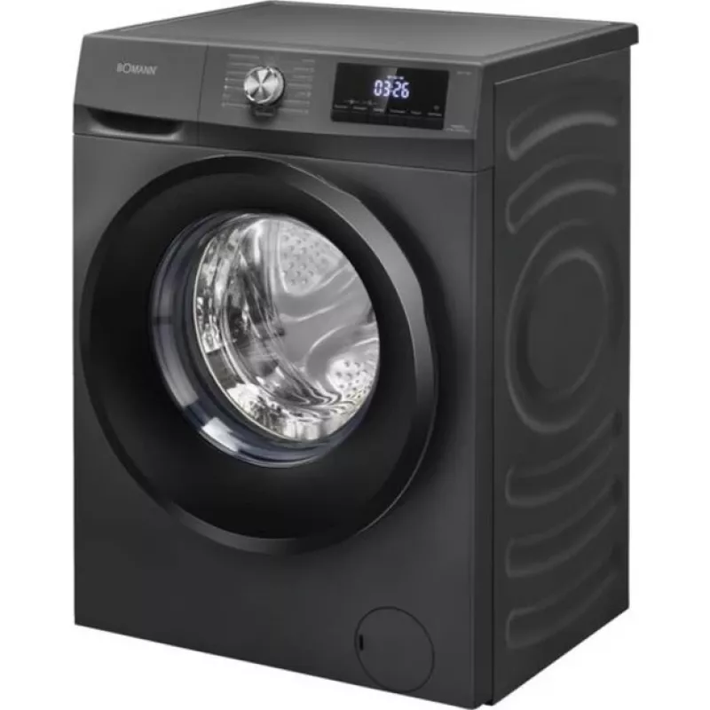 Laisvai pastatoma skalbyklė su džiovinimo funkcija Bomann WAT7186 8 kg skalbti / 5 kg skalbti+džiovinti, 1400 aps./min., Black Titanium