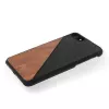 Apsauginis medinis ir odinis dėklas Woodcessories EcoSplit, iPhone 7 Plus / 8 Plus – Riešutas Juoda