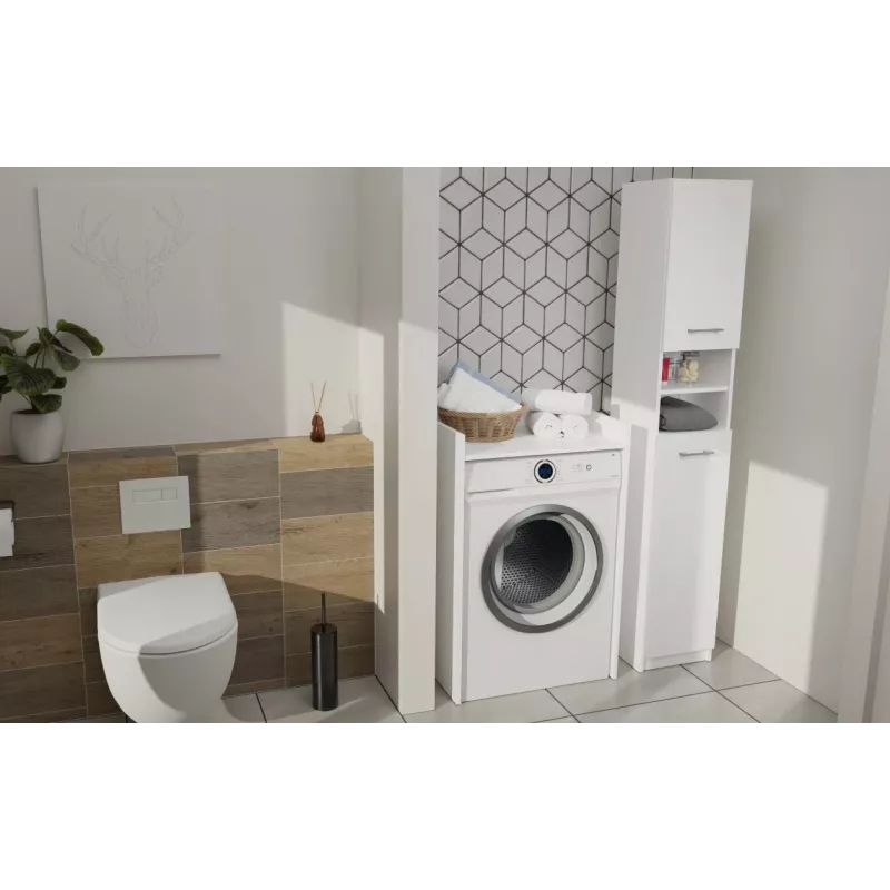 Spintelė skalbimo mašinai POLA Laundry Room Cabinet - balta