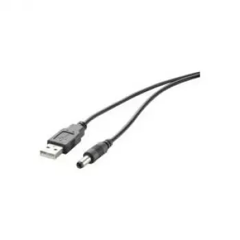 USB maitinimo laidas Renkforce RF-4079664 1 m, kištukas–kištukas DC 5.5 mm, 5 V, juodas