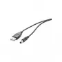 USB maitinimo laidas Renkforce RF-4079664 1 m, kištukas–kištukas DC 5.5 mm, 5 V, juodas