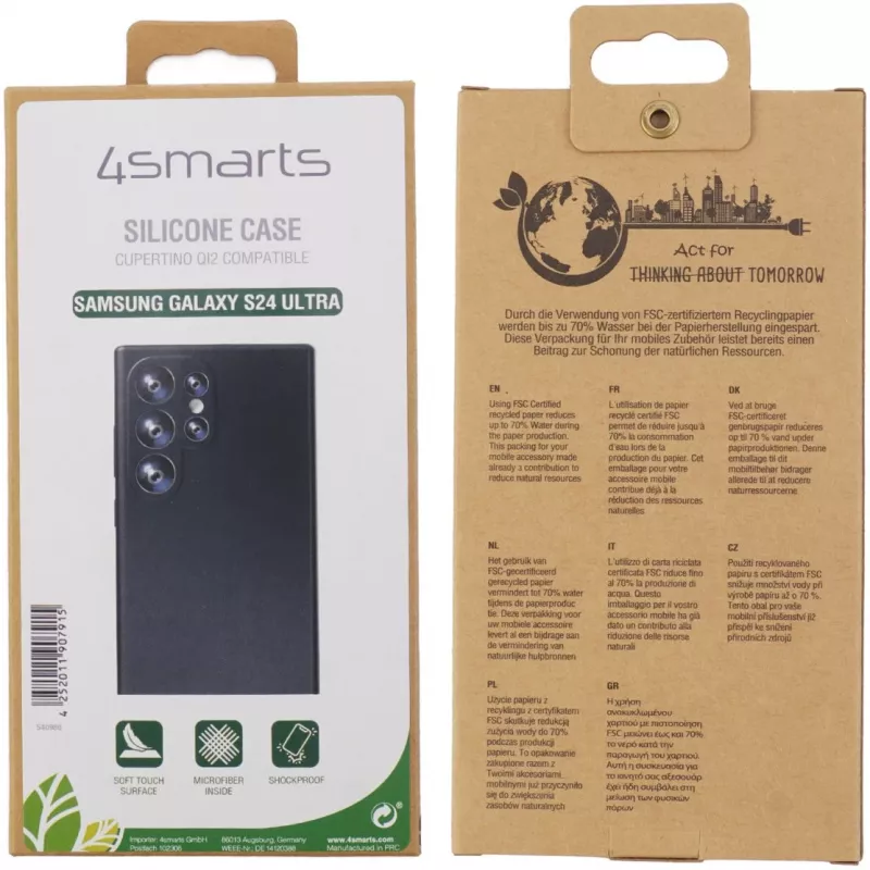 4smarts Silikoninis dėklas Samsung Galaxy S24 Ultra 17,3 cm (6,8 inch) juodas
