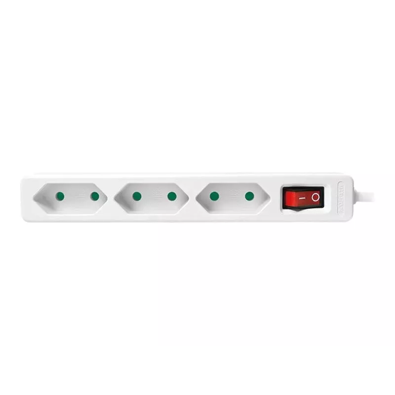 Prailginimo laidas LogiLink LPS230 1,5 m 3 AC lizdai Baltas