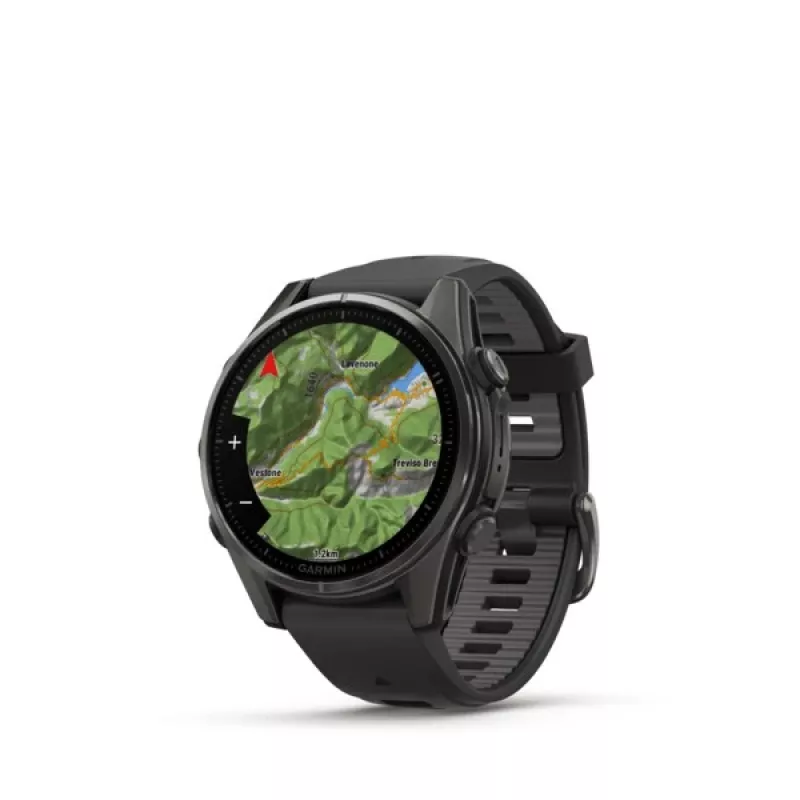 Garmin fenix 8 3.3 cm (1.3 inch) AMOLED 43 mm skaitmeninis 416 x 416 pikselių jutiklinis ekranas juodos spalvos Wi-Fi GPS (palydovas)