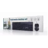 Pilno dydžio laidas klaviatūra Gembird KBS-UM-04 USB QWERTY JAV anglų su pele, juoda, 1.5 m laidas